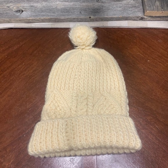 JOHN MOLLOY DONEGAL IRELAND KNIT Virgin WOOL BEANIE POM HAT - Picture 4 of 8